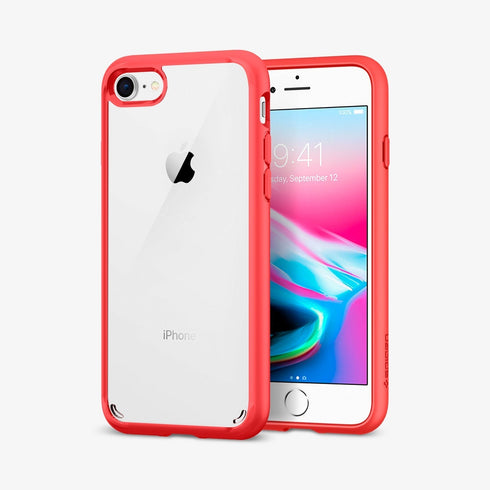 042CS20924 - iPhone SE Ultra Hybrid case in rose crystal showing the back